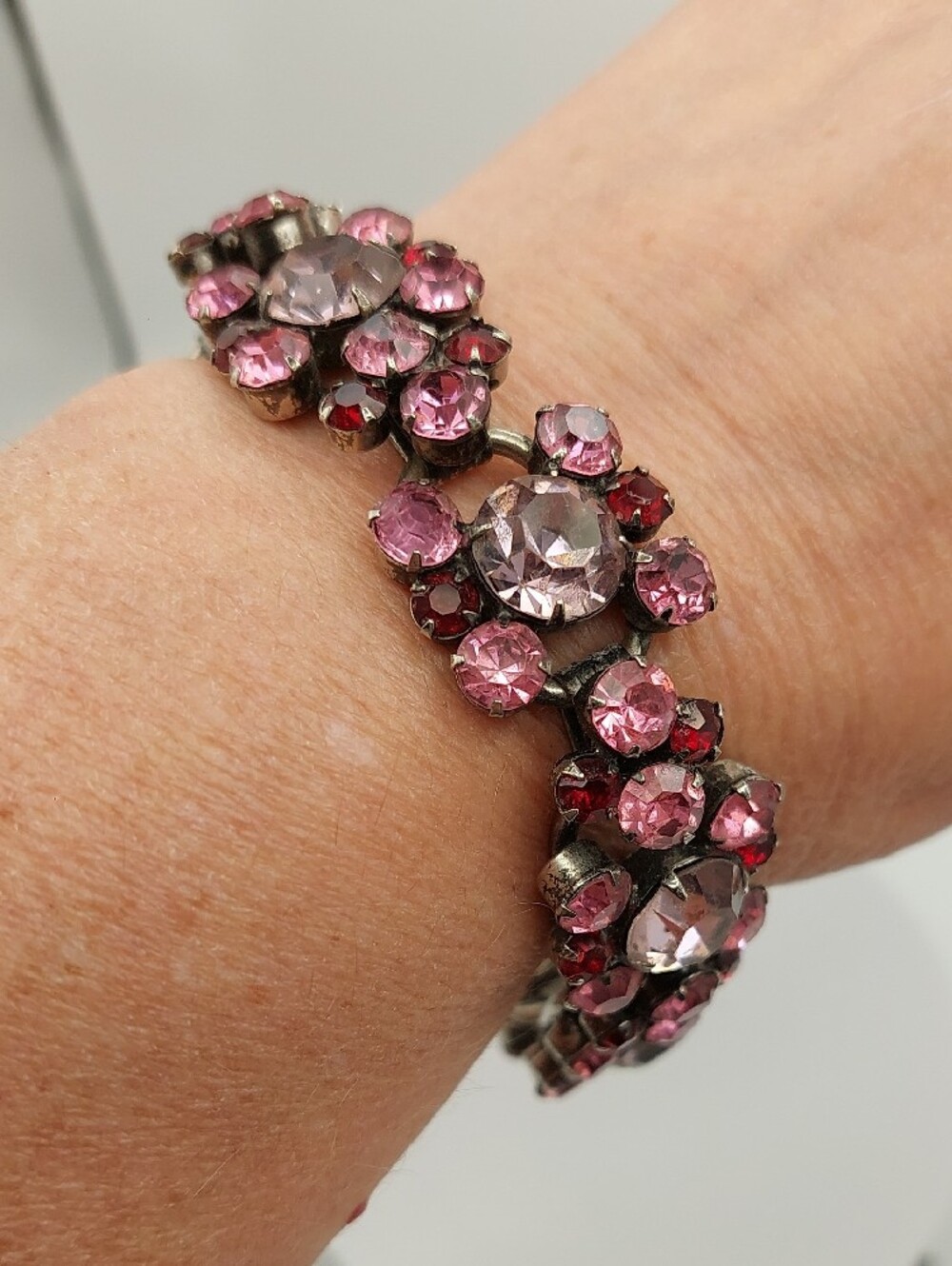 DeLizza & Elster JULIANA Pinks & Reds Crystal Cluster Bracelet - Women Jewelry - Picture 11 of 11